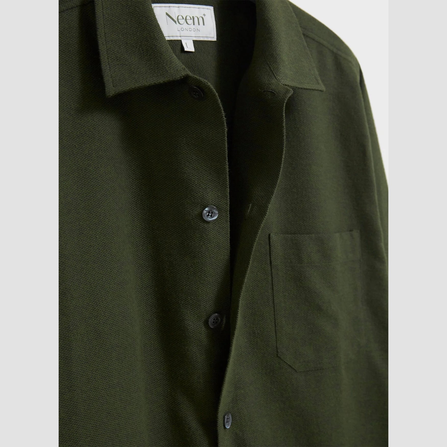 Neem Recycled Italian Green Flannel Shirt Jacket