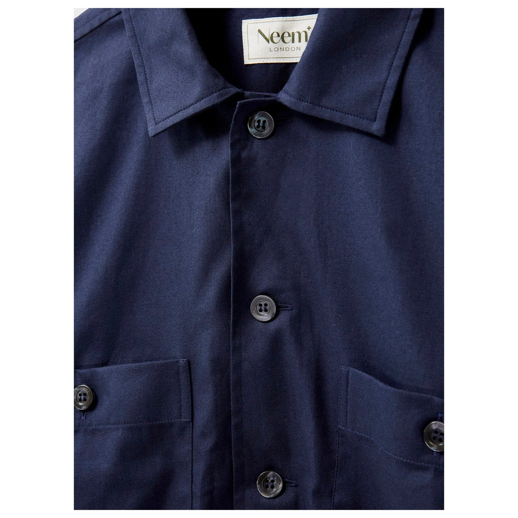 Neem Regenerative Cotton Navy Double Pocket Shirt