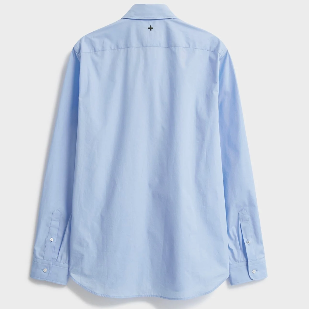 Neem Regenerative Cotton Sky Modern Button-down Popover Shirt
