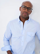 Neem Regenerative Cotton Sky Modern Button-down Popover Shirt