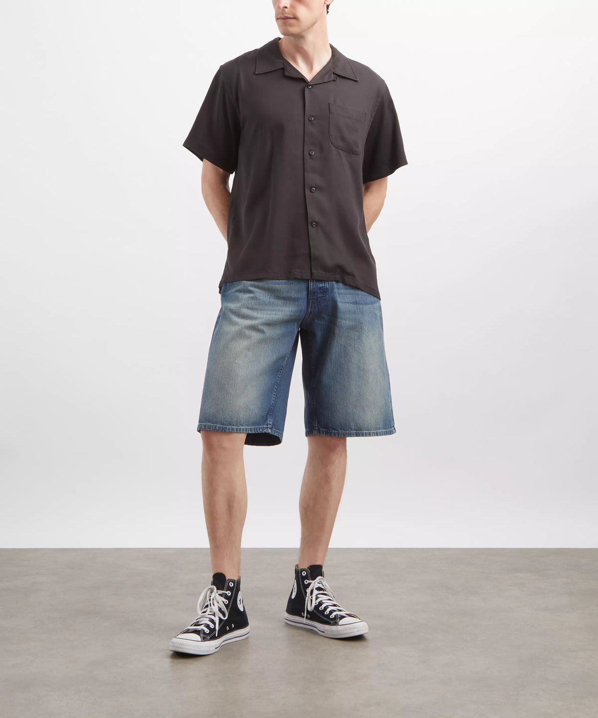 Nudie Jeans Zeb Denim Shorts in Blue Painter