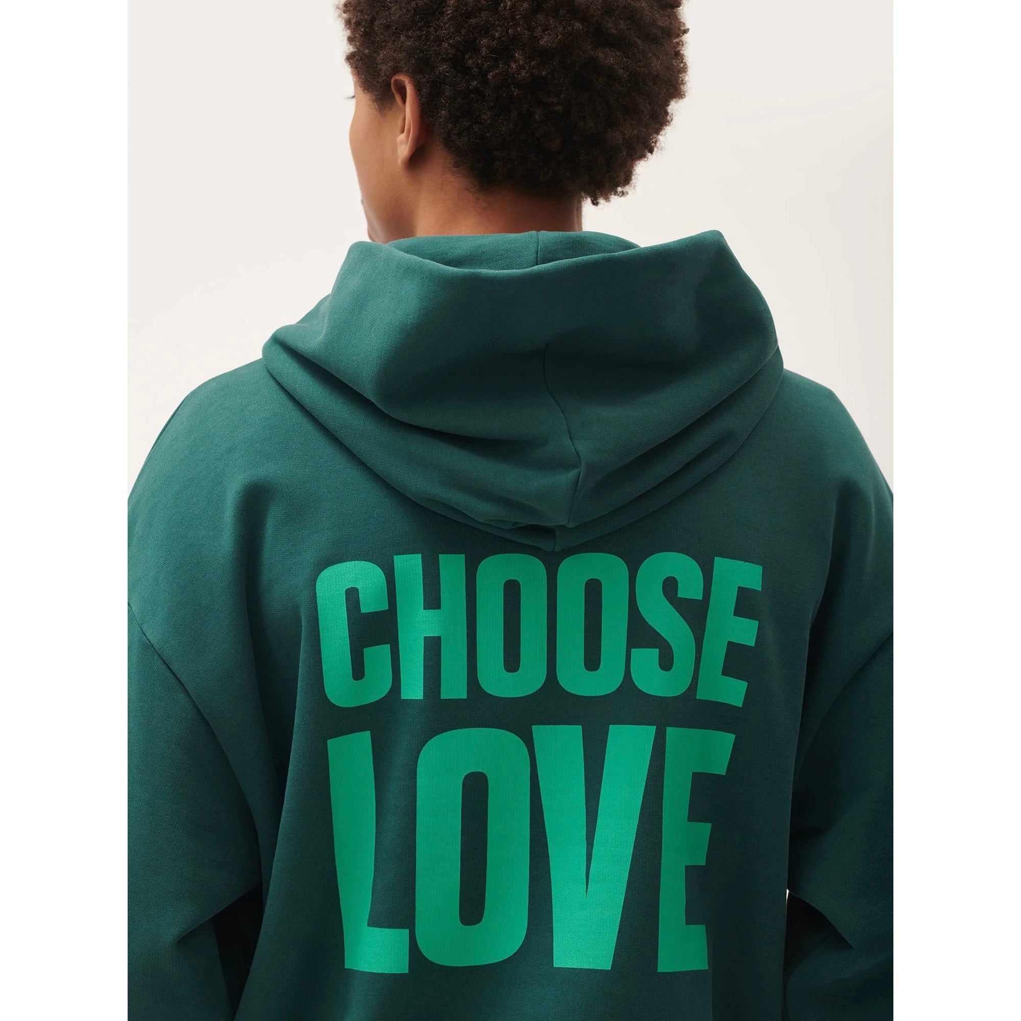 Pangaia Choose Love Heavyweight Hoodie in Foliage Green