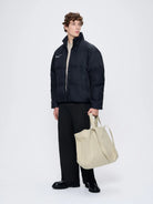 Pangaia Mens Black FLWRDWN Bomber Jacket