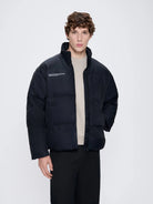 Pangaia Mens Black FLWRDWN Bomber Jacket