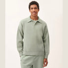 Pangaia Mens DNA Recycled Cashmere Polo Sweater in Moss Green