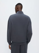 Pangaia Mens Zip Up Sweatshirt - Smoked Black