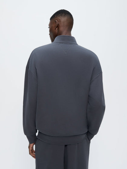 Pangaia Mens Zip Up Sweatshirt - Smoked Black