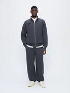 Pangaia Mens Zip Up Sweatshirt - Smoked Black