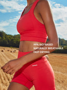 Pangaia Womens Bio-Based Tank Top and Cycle Shorts Bundle - Red