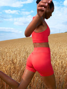Pangaia Womens Bio-Based Tank Top and Cycle Shorts Bundle - Red