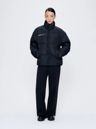 Pangaia Womens Black FLWRDWN Bomber Jacket