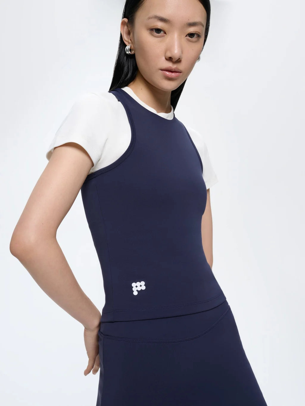 Pangaia Womens Court Side Tank Top - Granite Navy