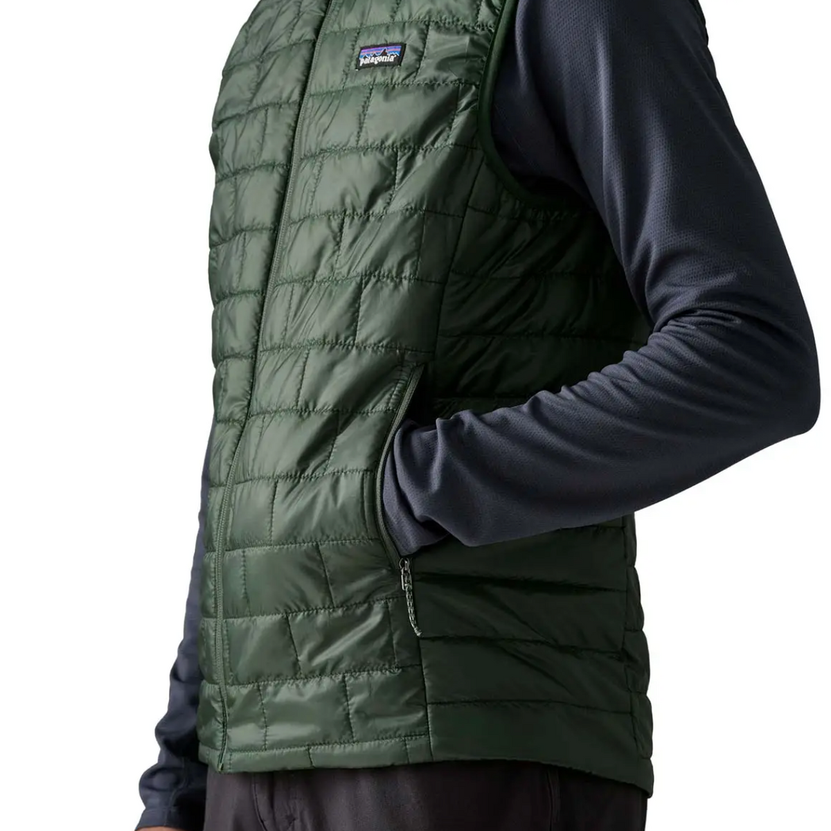 Patagonia Nano Puff Quilted Vest in Treeline green