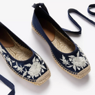 Penelope Chilvers Allegra Embroidered Satin Espadrille