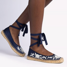 Penelope Chilvers Allegra Embroidered Satin Espadrille