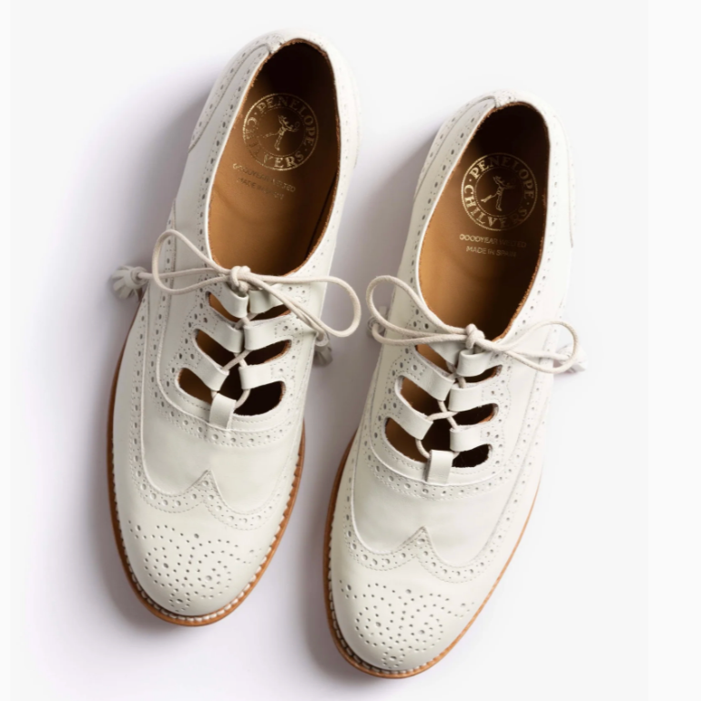 Penelope Chilvers Charleston Leather Shoe in White