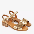 Penelope Chilvers Heeled Shepherdess Leather Sandal Gold