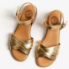 Penelope Chilvers Heeled Shepherdess Leather Sandal Gold