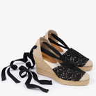 Penelope Chilvers High Valenciana Lace Espadrille - Black