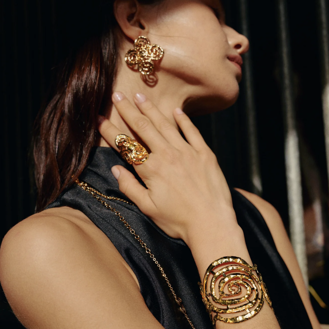 Retro Chic Mono Spiral Cuff - Adjustable