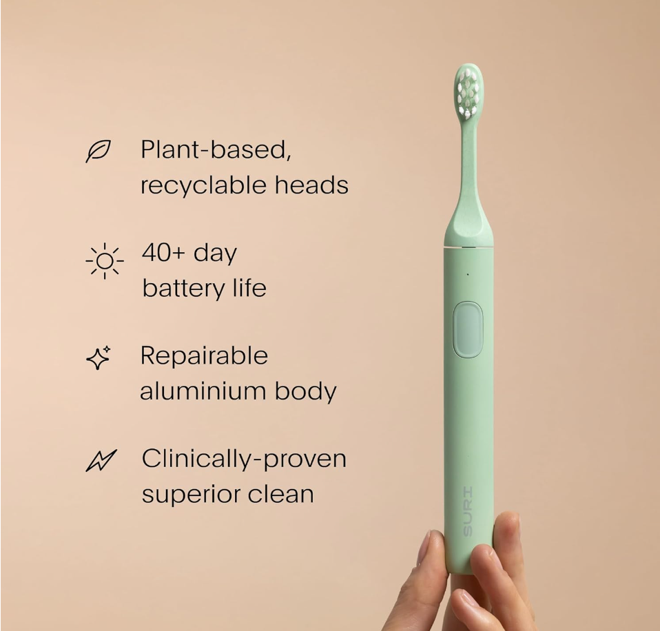 SURI Sustainable Electric Toothbrush in Fern Green 