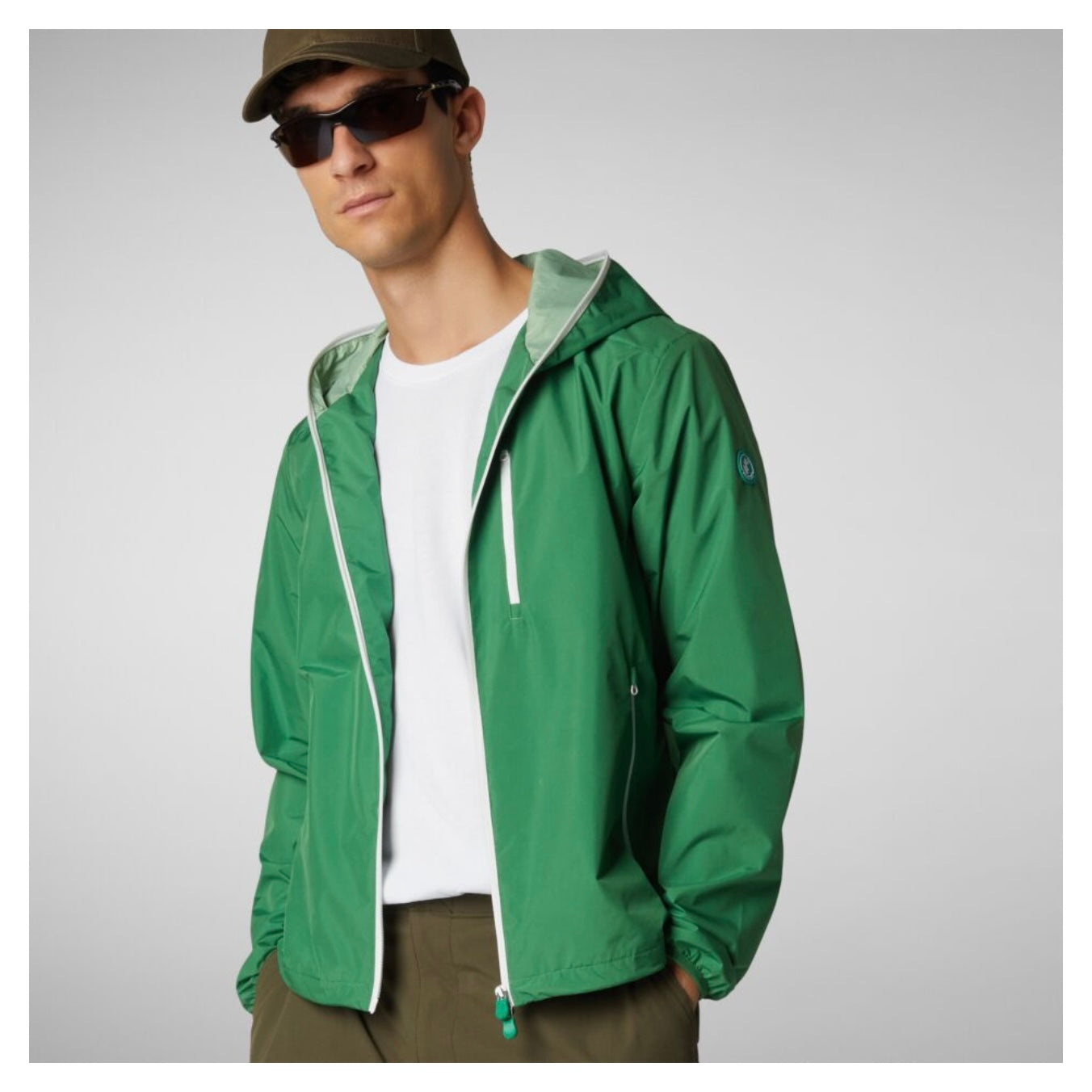 Save The Duck David Hooded Jacket in Rainforest Green