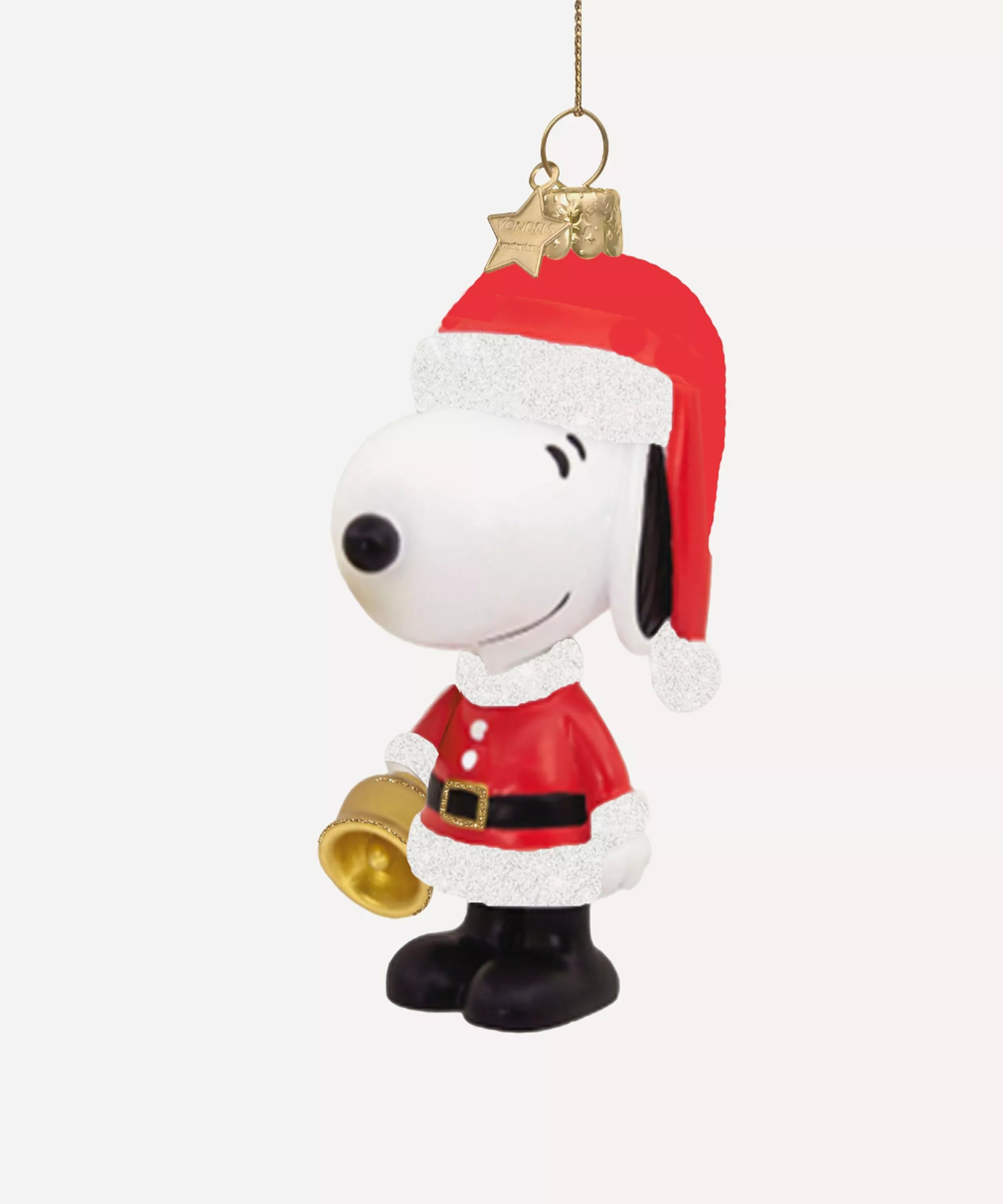 Snoopy With Christmas Outfit Glass Ornament