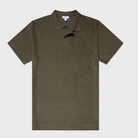 Sunspel Towelling Polo Shirt in Hunter Green