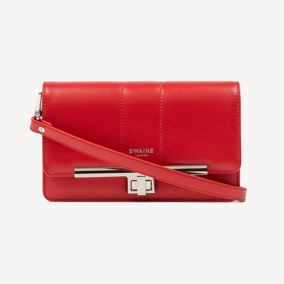 Swaine London Carmen Clutch Cross Body Bag Red