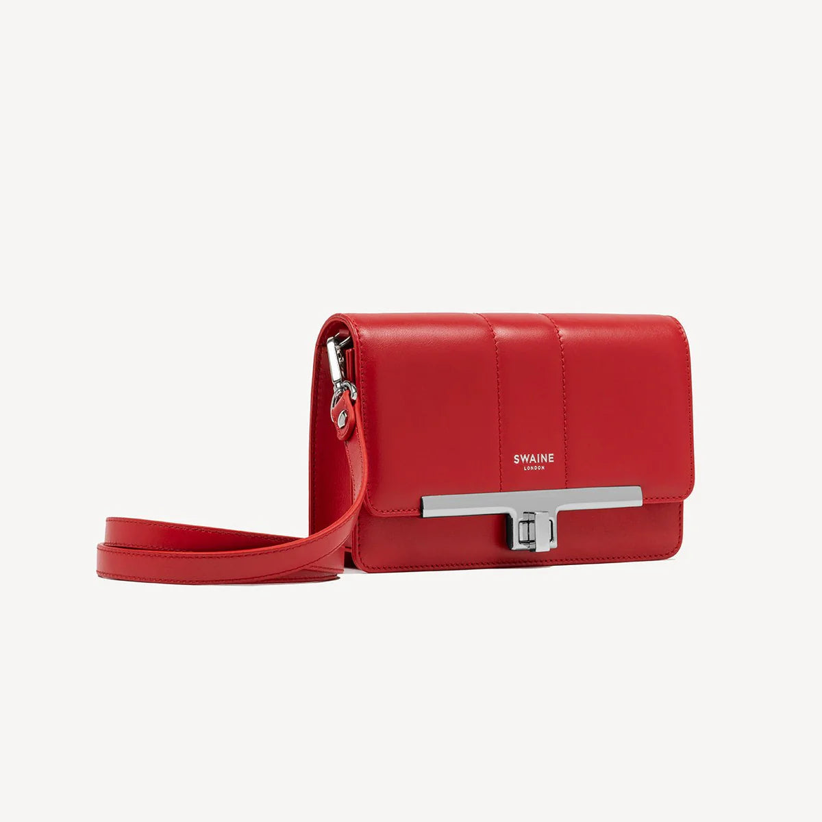 Swaine London Carmen Clutch Cross Body Bag Red