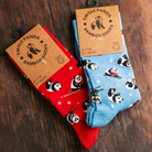 Swole Panda Blue Skiing Panda Bamboo Socks