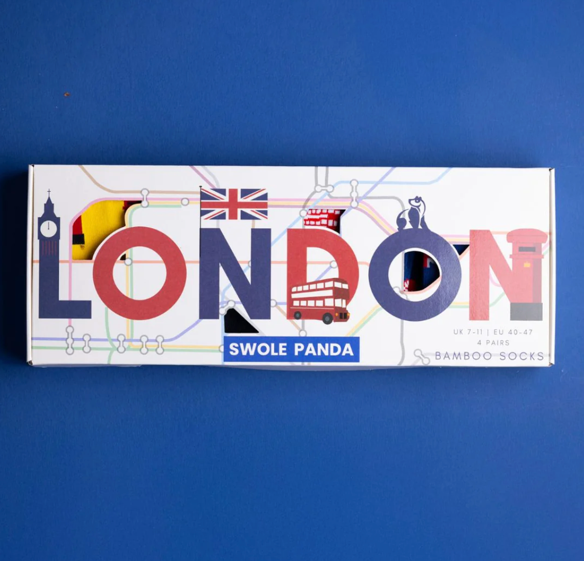 Swole Panda London Sock Box 4 Pairs of Bamboo Socks