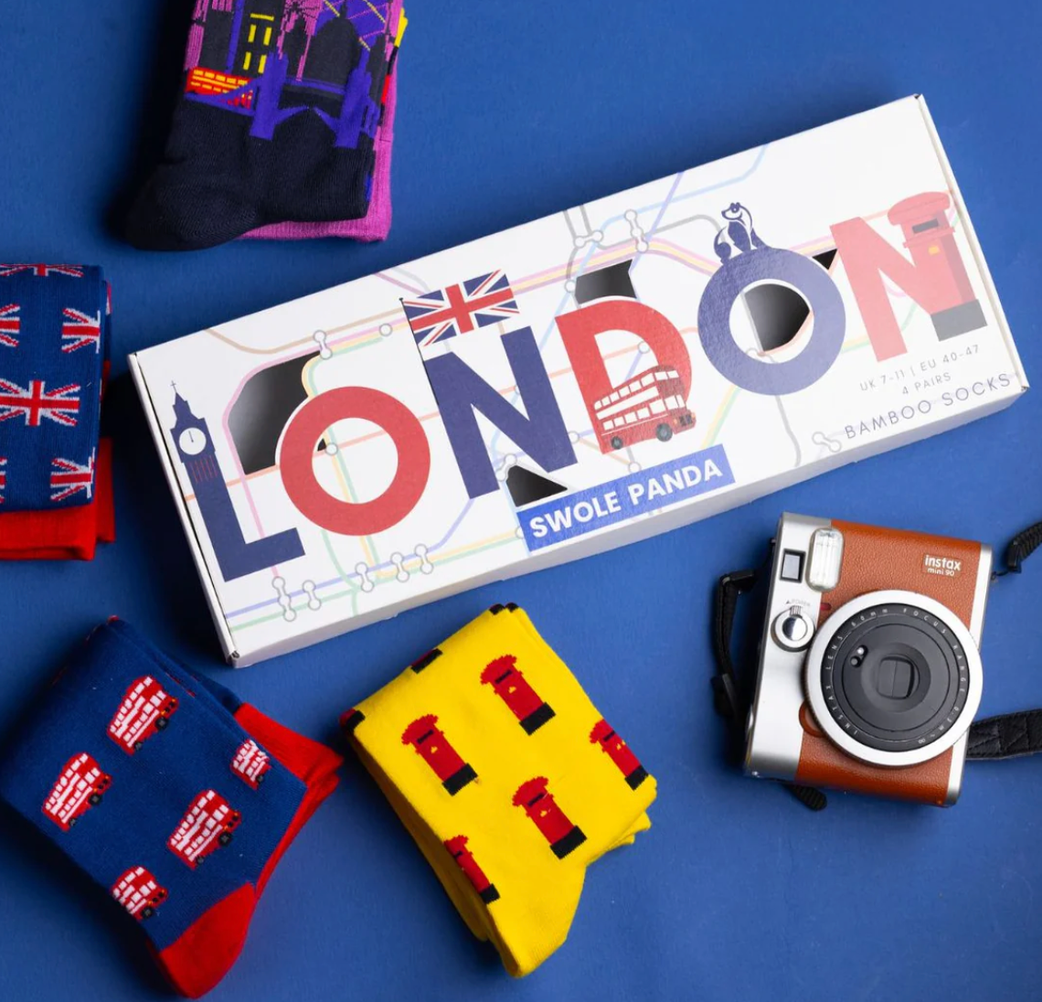 Swole Panda London Sock Box 4 Pairs of Bamboo Socks