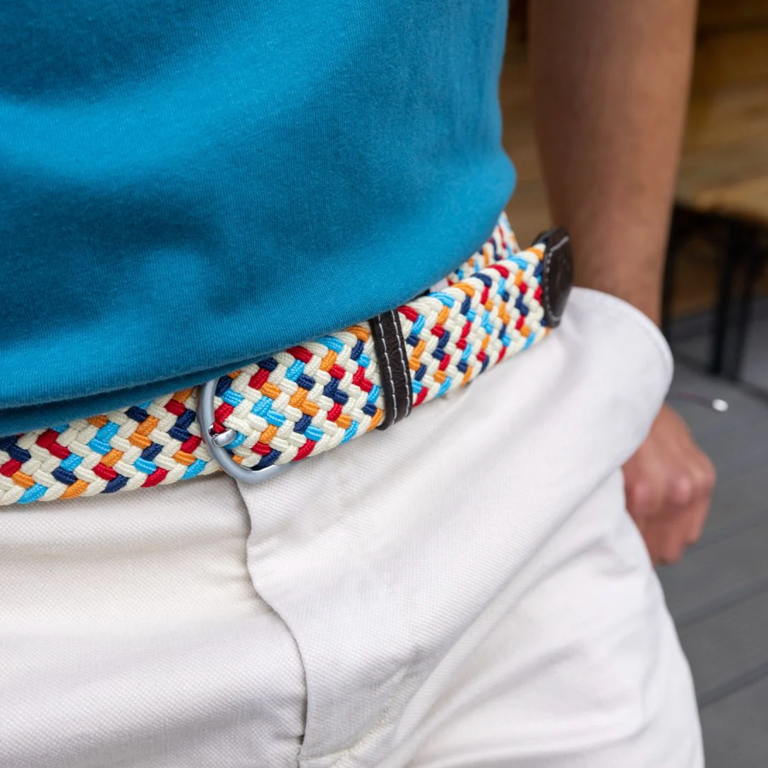 Swole Panda Woven Belt Multicolour Zigzag