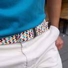 Swole Panda Woven Belt Multicolour Zigzag