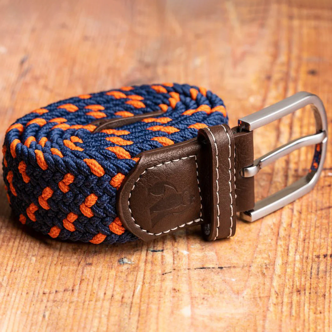 Swole Panda Woven Belt Navy / Orange Spot