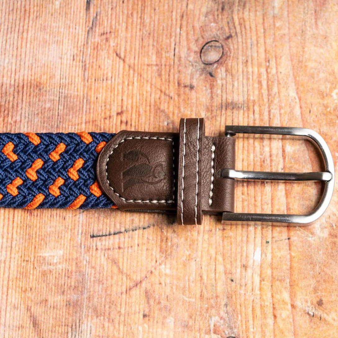 Swole Panda Woven Belt Navy / Orange Spot