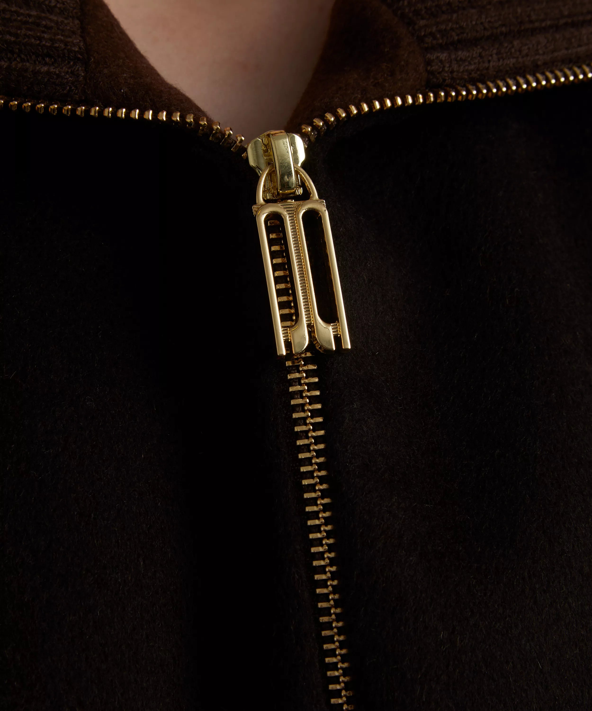 Victoria Beckham Dark Chocolate Double-Faced Bomber Jacket