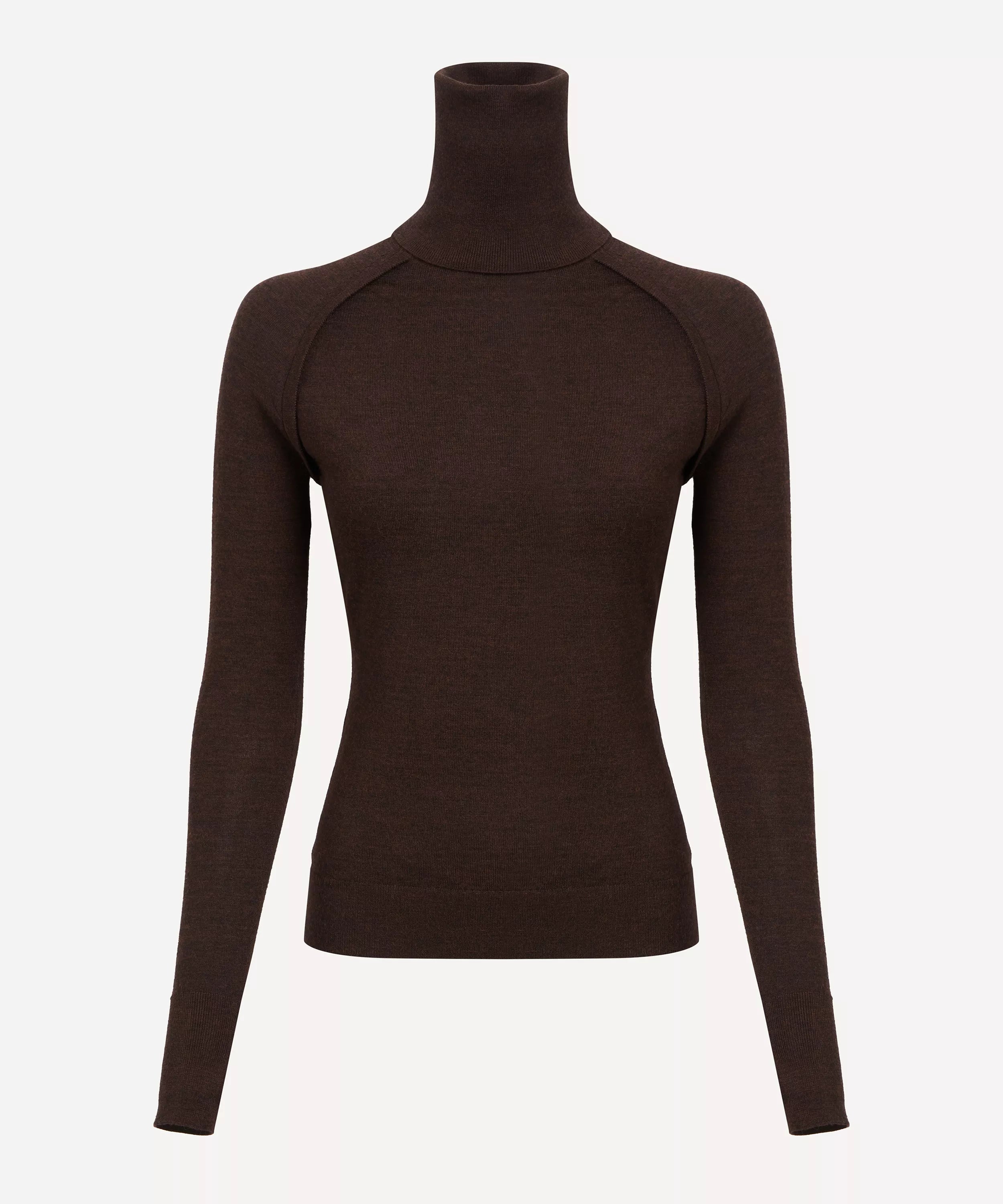 Victoria Beckham Dark Chocolate High-Neck Top