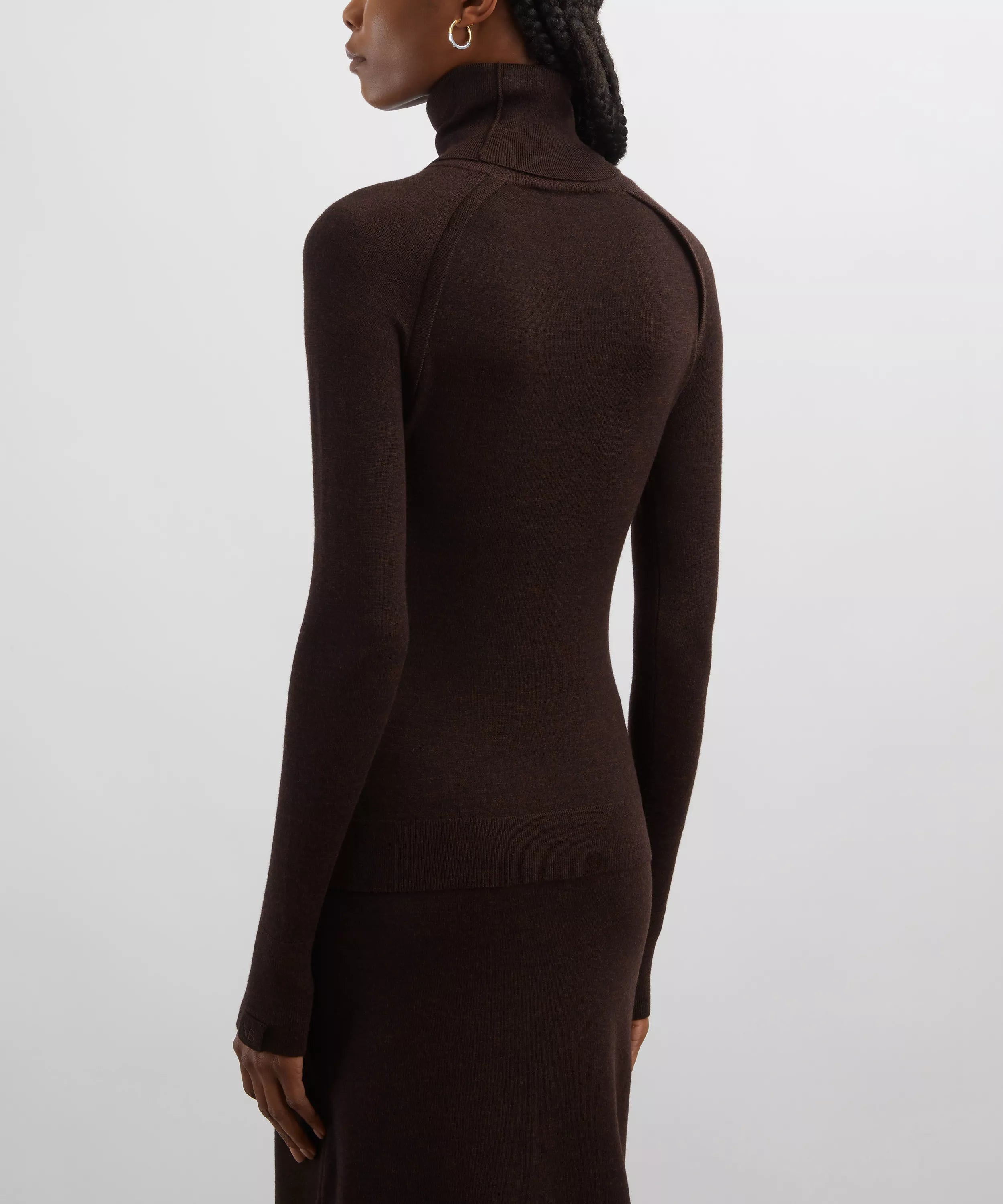 Victoria Beckham Dark Chocolate High-Neck Top