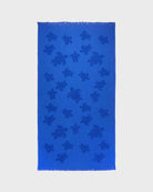 Vilebrequin Beach Towel In Organic Cotton Turtles Jacquard - Marrakech Blue