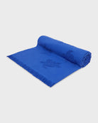 Vilebrequin Beach Towel In Organic Cotton Turtles Jacquard - Marrakech Blue