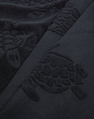 Vilebrequin Beach Towel In Organic Cotton Turtles Jacquard in Black