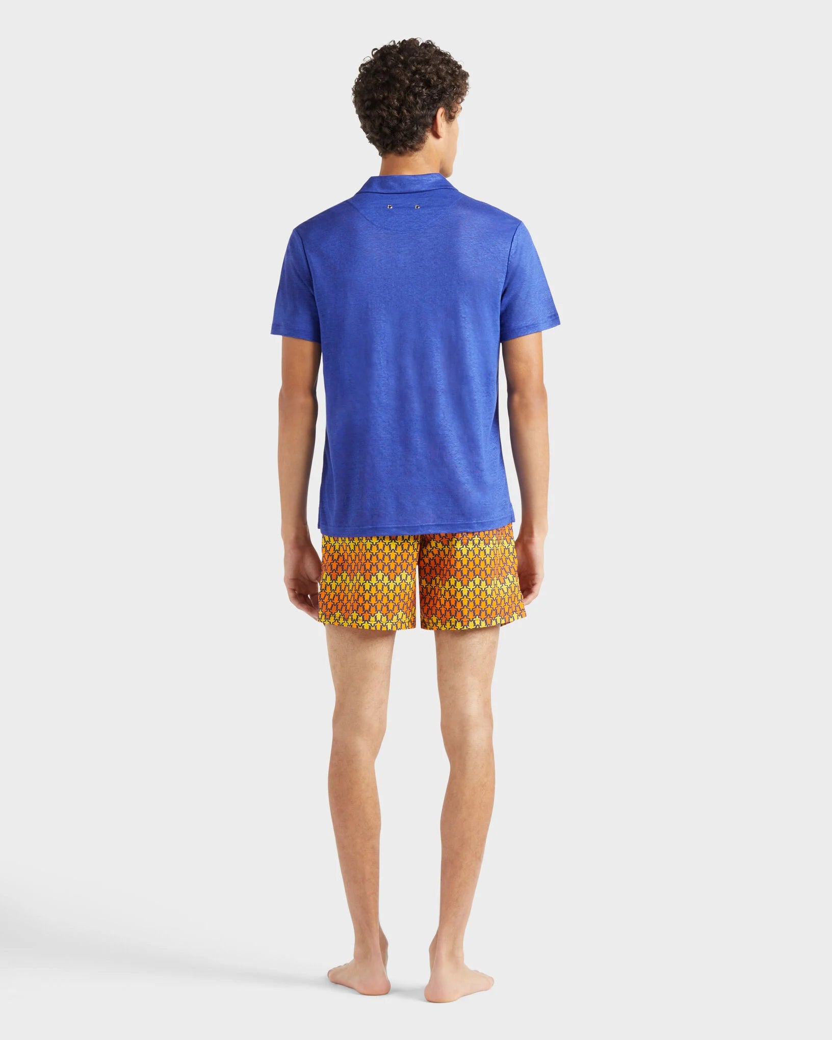 Vilebrequin Men Linen Jersey Polo Shirt Solid