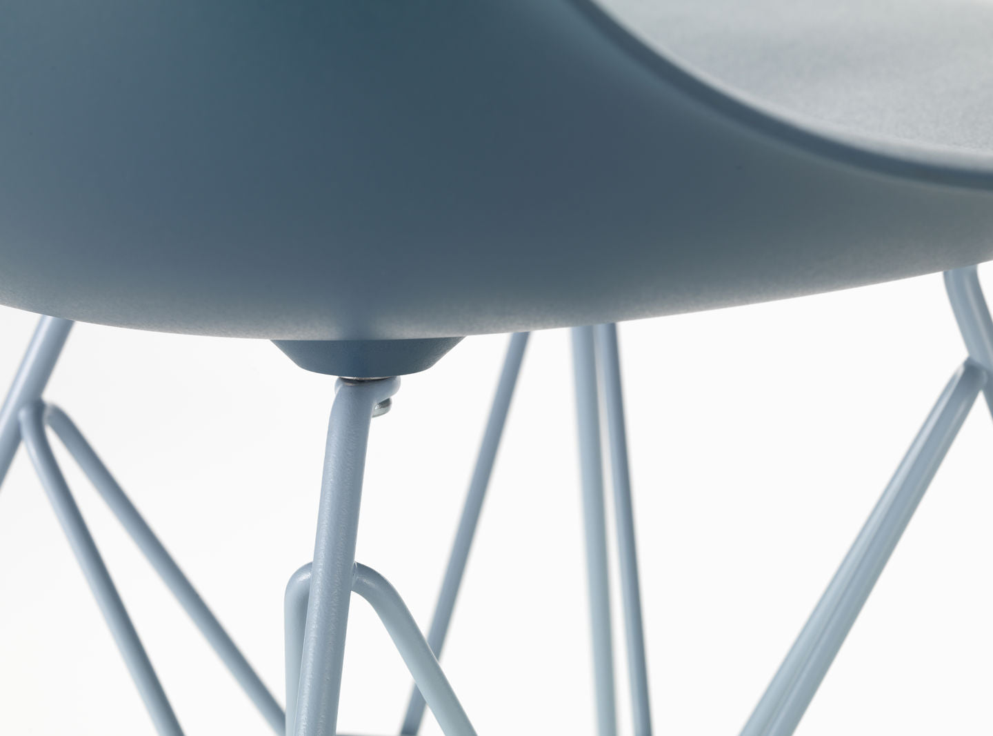 Vitra Eames DSR RE Plastic Side Chair - RE Sea Blue / White Base