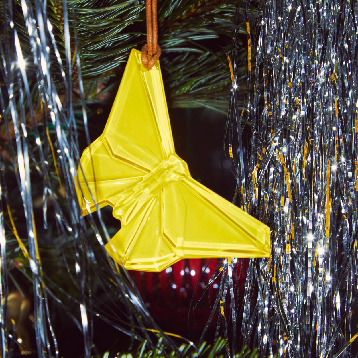 Waterford Christmas Origami Yellow Butterfly Ornament