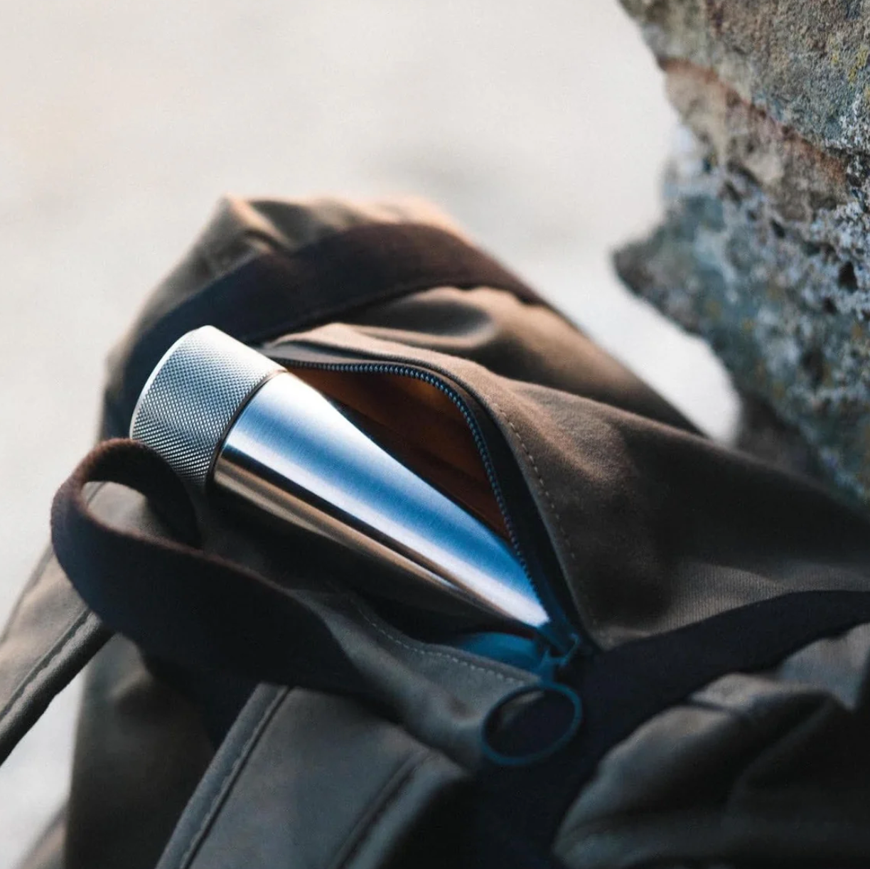 Wingback 100ml Hip Flask - Steel