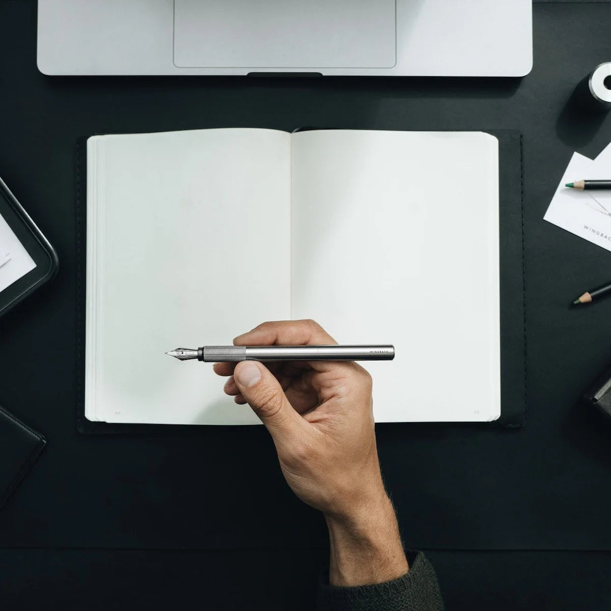 Wingback Fountain Pen in Steel