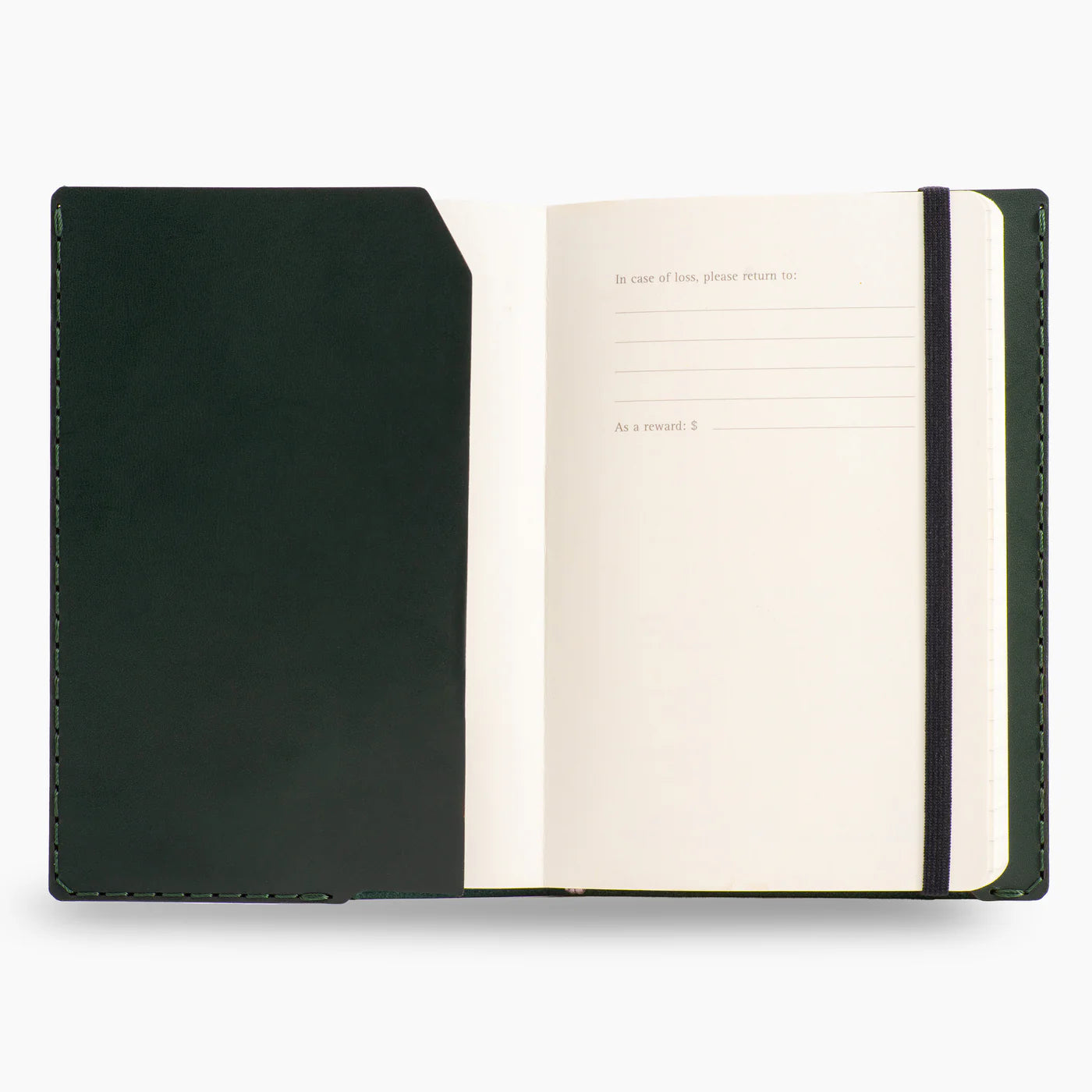 Wingback Medium Refillable Notebook in British Racing Green