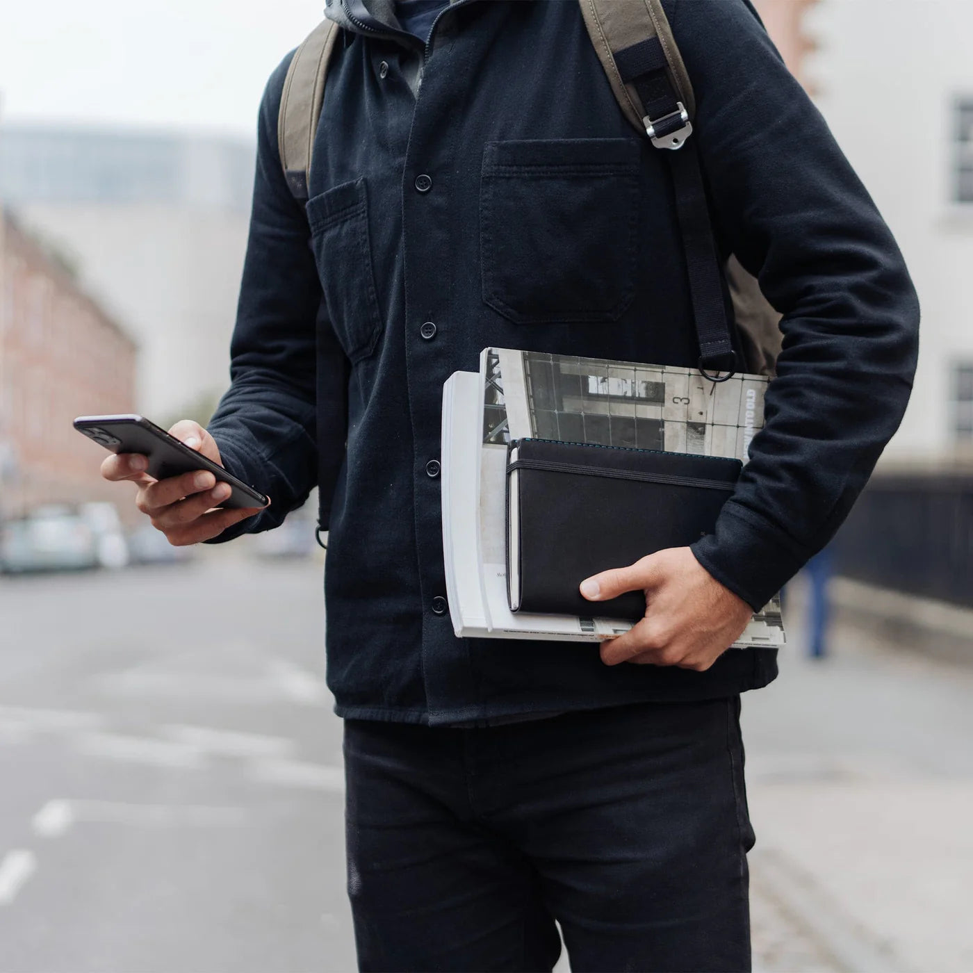 Wingback Medium Refillable Notebook in British Racing Green